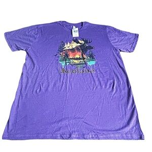 Montana Moose Scenic Graphic Tee Purple Size L NWT